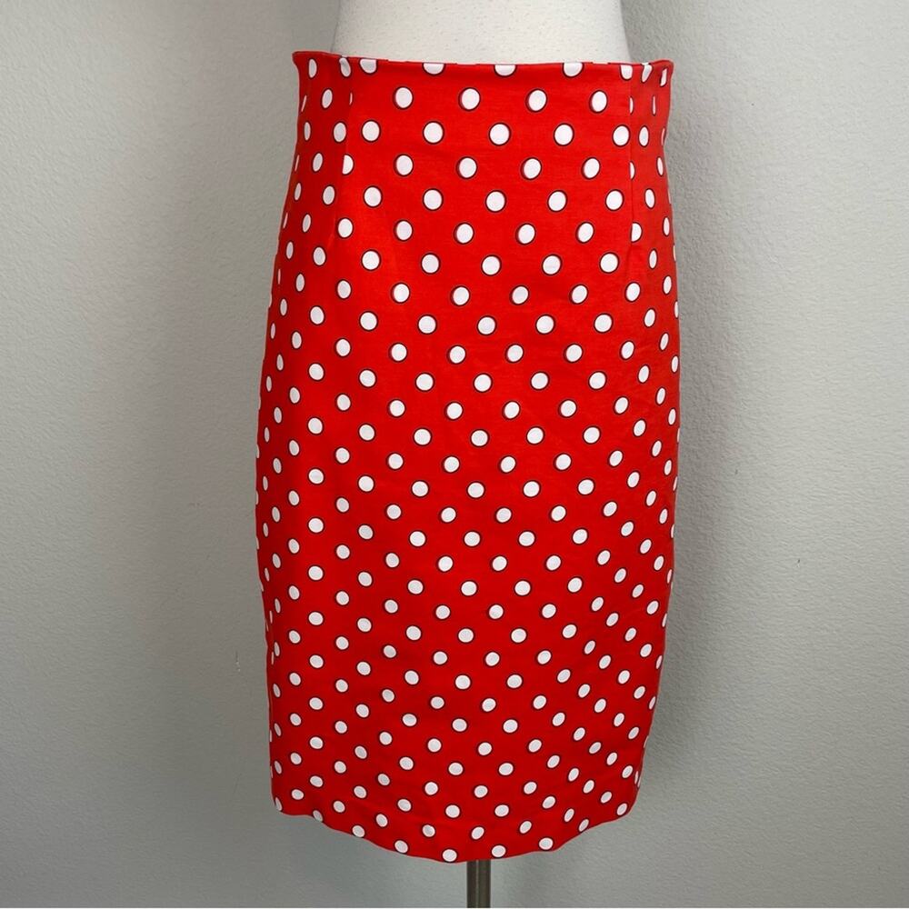 Boden Red & White Polka Dot Pencil Skirt